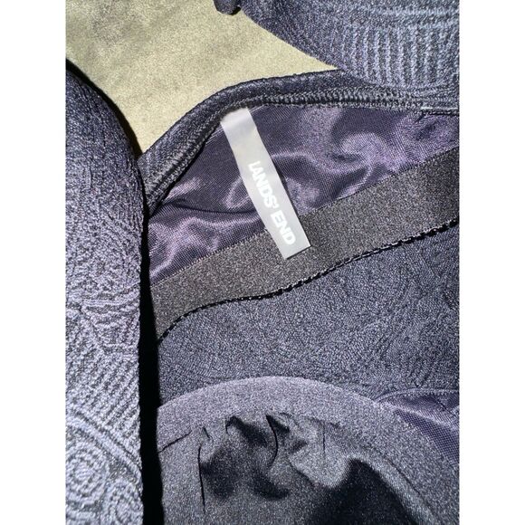 Land's End Paisley Textured Tank Top with Wired/Padded Under bra Sz 4 - Picture 3 of 6